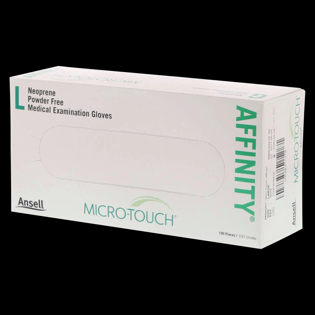 Micro-Touch Affinity Synthetic Exam Gloves, Powder-Free, Non-Sterile, Large, Green, Textured Fingertips, 100/Box, 3773 thumbnail 2