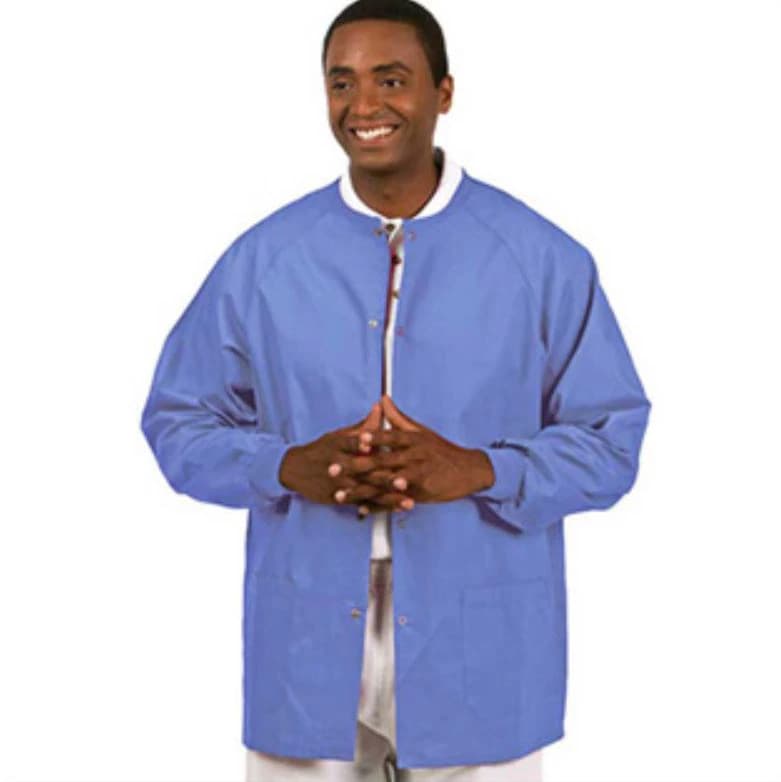 Fashion Seal Warm-Up Jacket, Unisex, 2 Pocket, Ceil Blue, Large, 65% Polyester/35% Cotton - Jacket Warm-Up Unisex 2 Pkt - Image 1