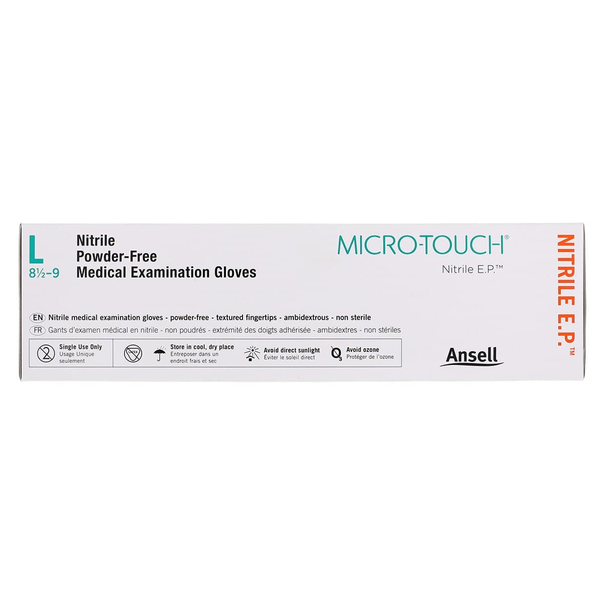 Ansell Micro-Touch E.P. Nitrile Exam Gloves, Large, Blue, Powder-Free, Textured, Non-Sterile, 100/Box, 6034053 thumbnail 5
