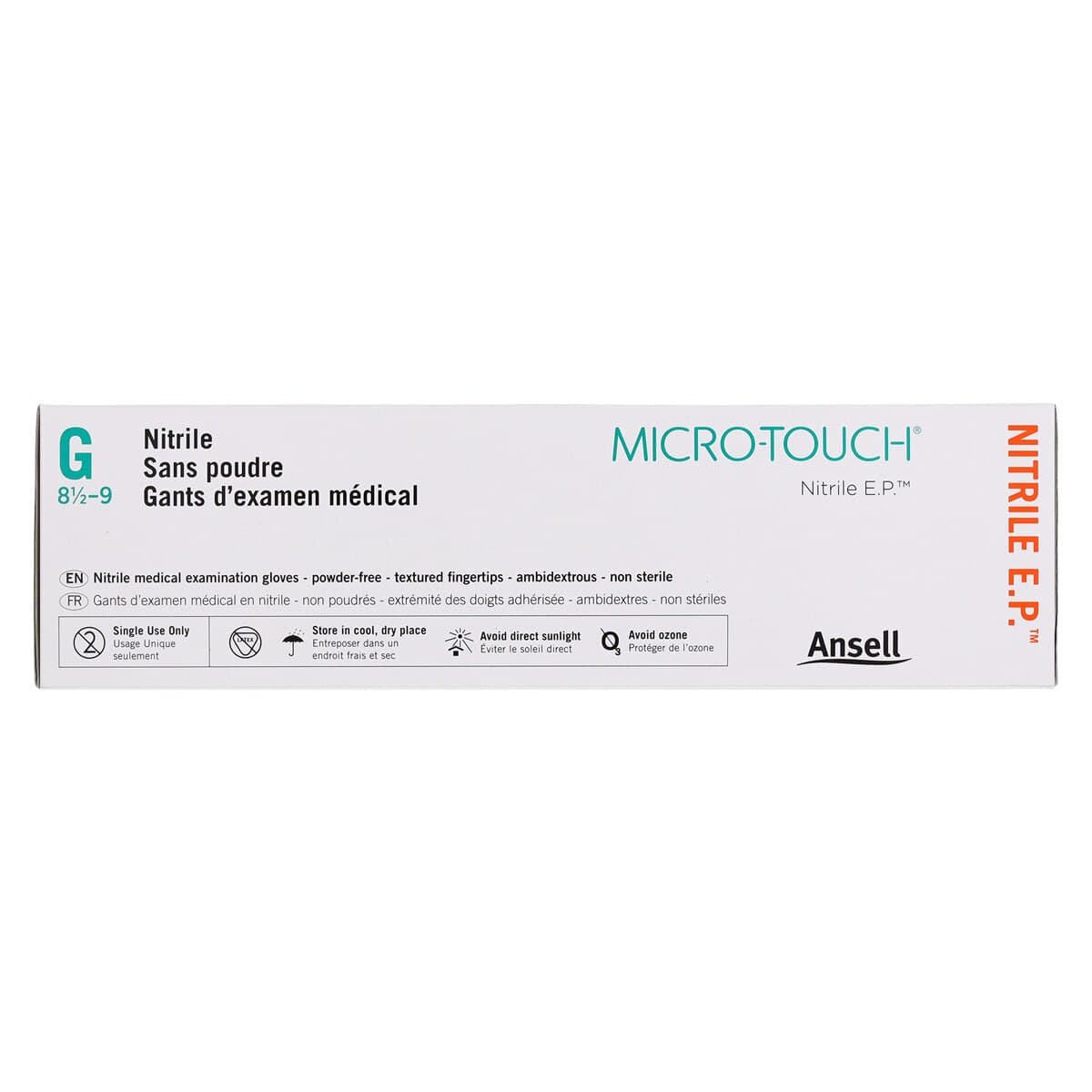 Ansell Micro-Touch E.P. Nitrile Exam Gloves, Large, Blue, Powder-Free, Textured, Non-Sterile, 100/Box, 6034053 thumbnail 6