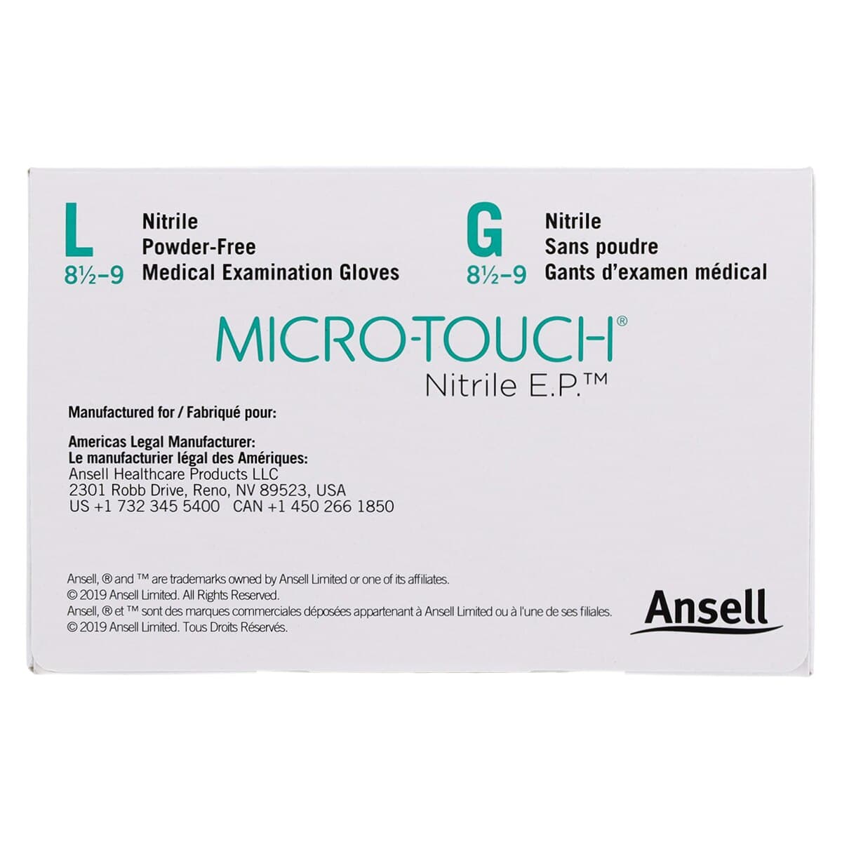 Ansell Micro-Touch E.P. Nitrile Exam Gloves, Large, Blue, Powder-Free, Textured, Non-Sterile, 100/Box, 6034053 thumbnail 7