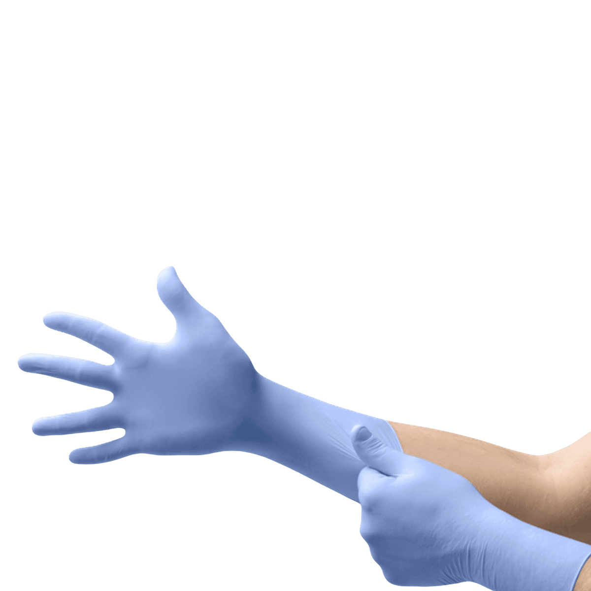 Ansell Micro-Touch E.P. Nitrile Exam Gloves, Large, Blue, Powder-Free, Textured, Non-Sterile, 100/Box, 6034053 thumbnail 2