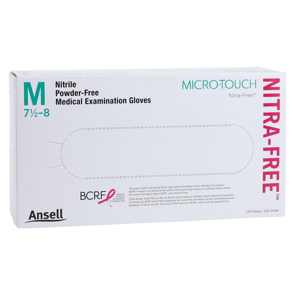 Micro-Touch NitraFree Pink Nitrile Exam Gloves, Powder-Free, Non-Sterile, Medium, 100/Box, 6034512 thumbnail 5