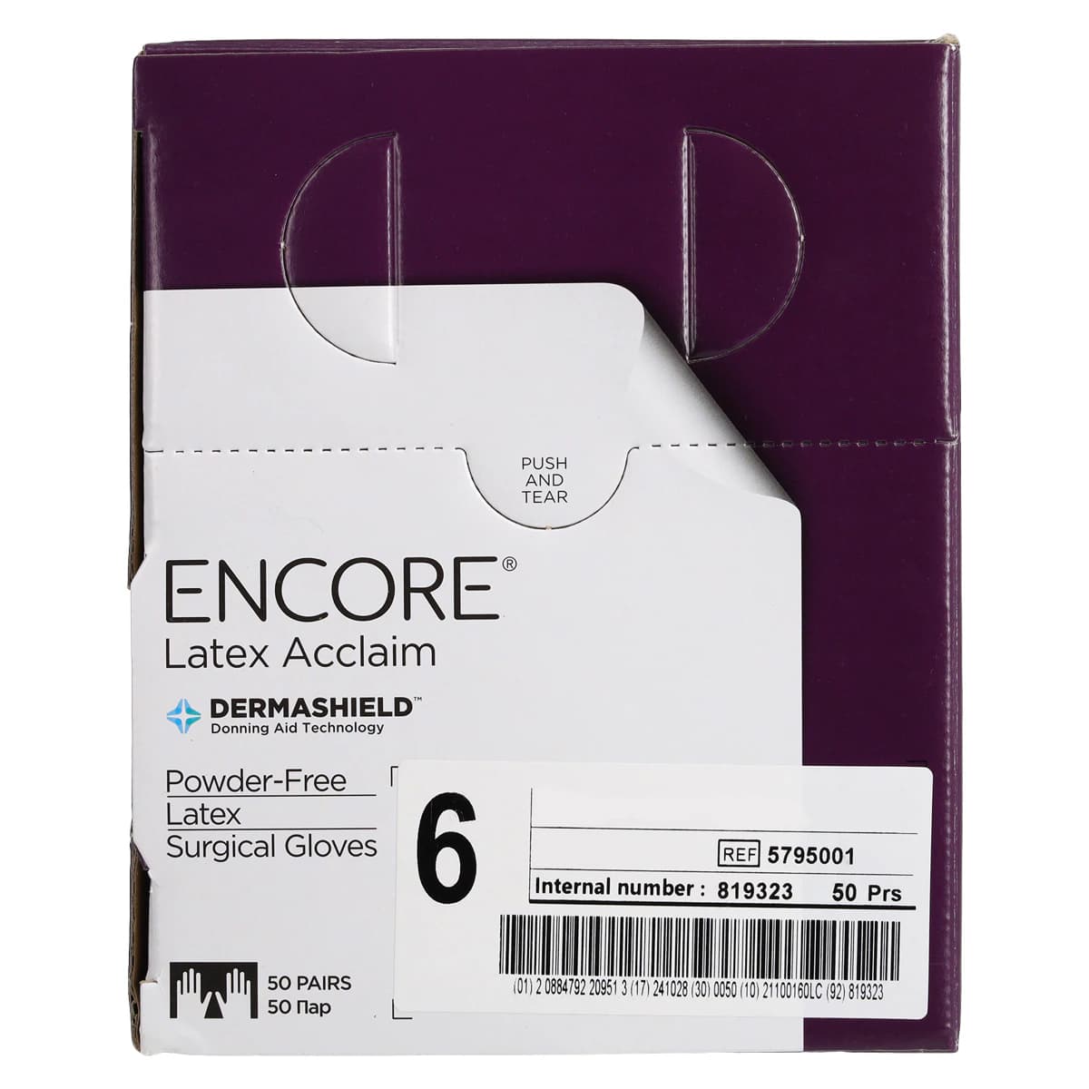 ENCORE™ Latex Acclaim Surgical Gloves, Sterile, Powder-Free, Fitted Size 6.0, Natural, 50 Pairs/Box thumbnail 8