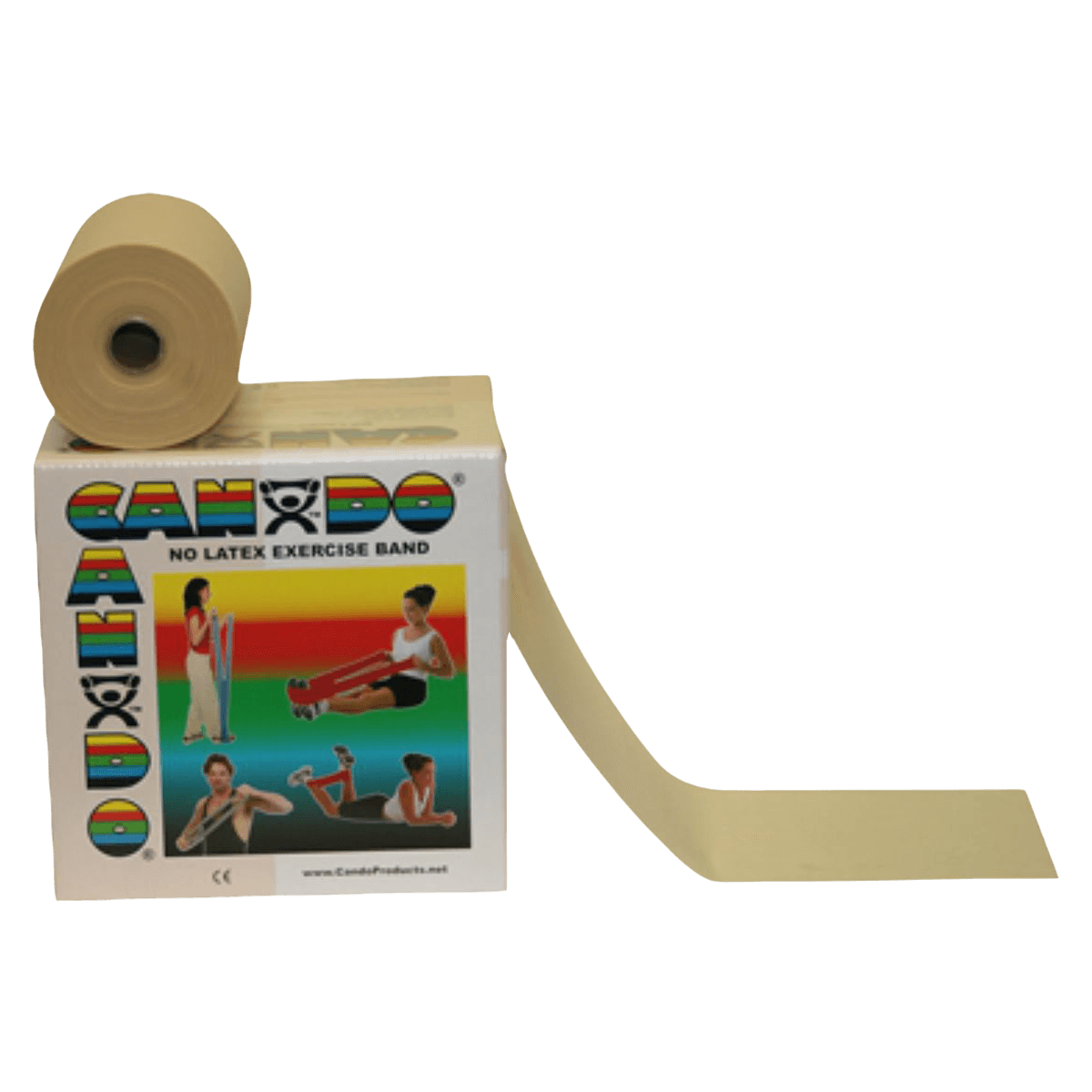 CanDo Exercise Band, 2X-Light Resistance, Tan, 5" x 50 yd Roll - Can-Do Band Tan L/F - Image 1