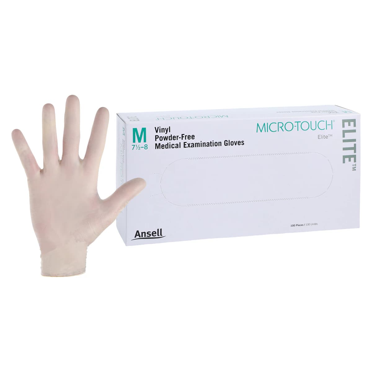 Micro-Touch Elite Vinyl Exam Gloves, Powder-Free, Non-Sterile, Medium, Cream, 100/Box, 3092 thumbnail 2