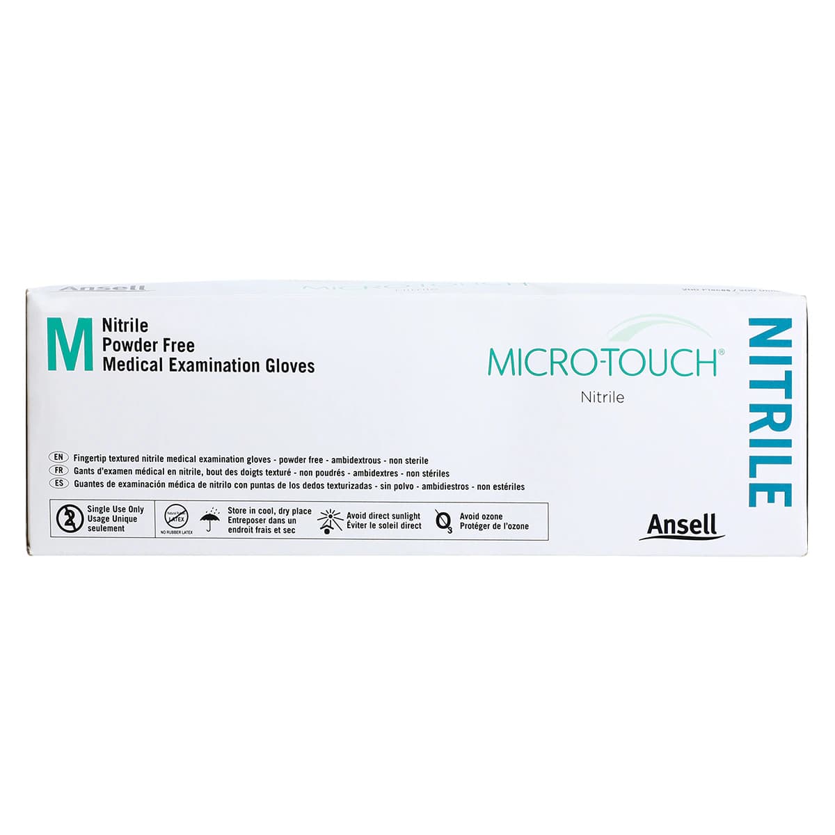 Micro-Touch Nitrile Exam Gloves, Powder-Free, Non-Sterile, Medium, Blue, Textured Fingertips, 200/Box, 6034302 thumbnail 6