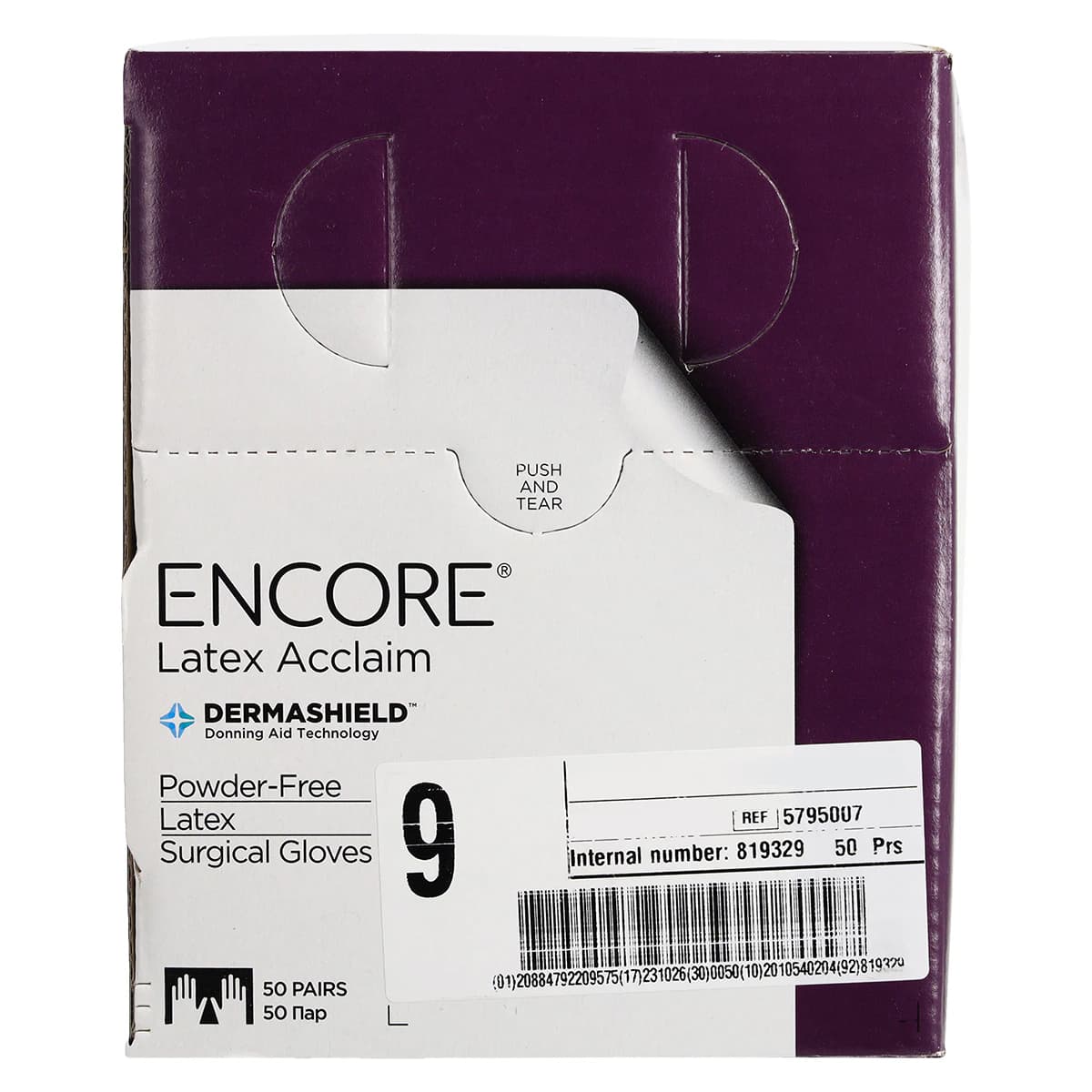 Ansell Encore Acclaim Powder-Free Latex Surgical Gloves, Sterile, Size 9, Natural, 50 Pairs/Box, 5795007 thumbnail 8