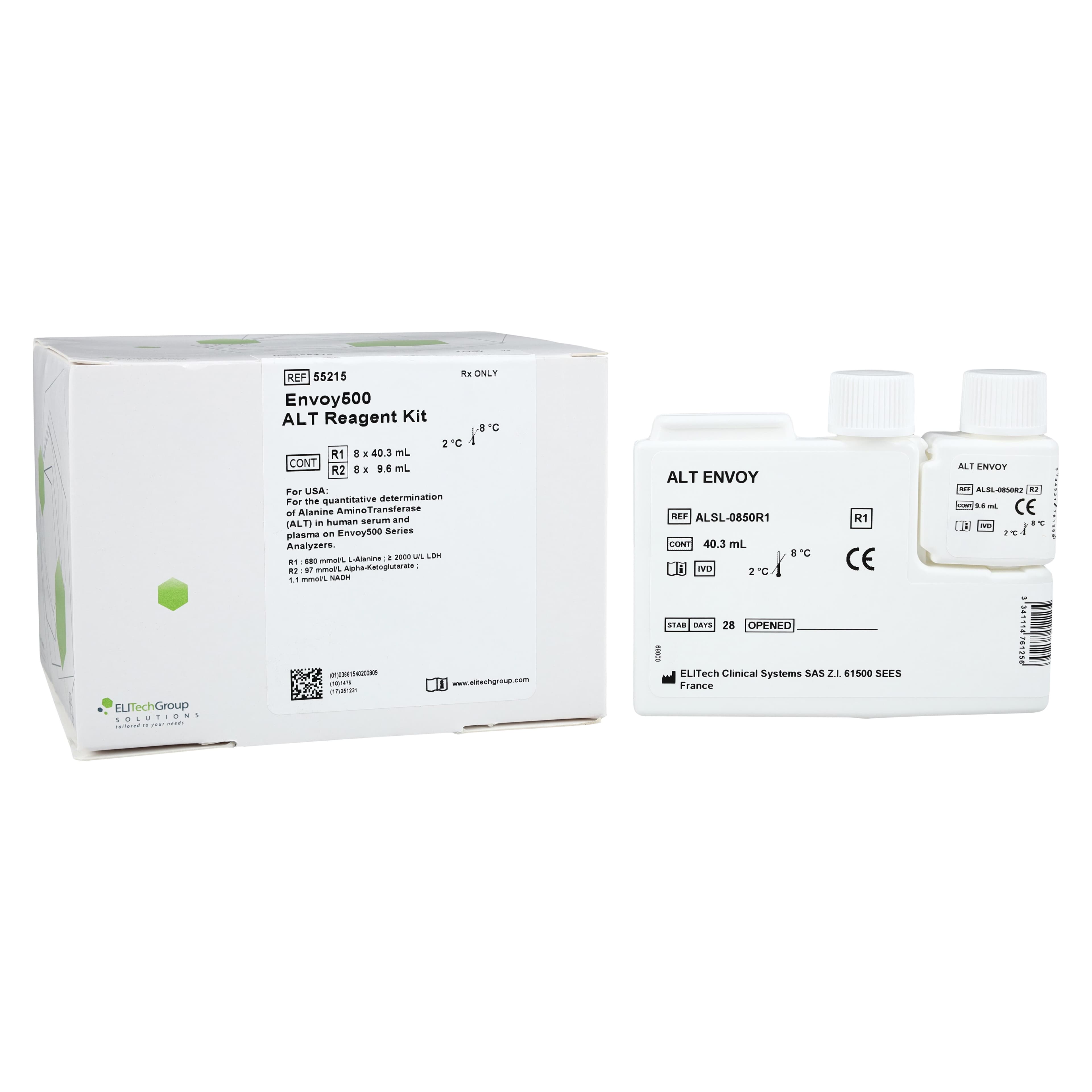 Envoy 500 ALT Alanine Aminotransferase Test Kit, R1: 8x36mL / R2: 8x9mL, 1200 Tests thumbnail 2