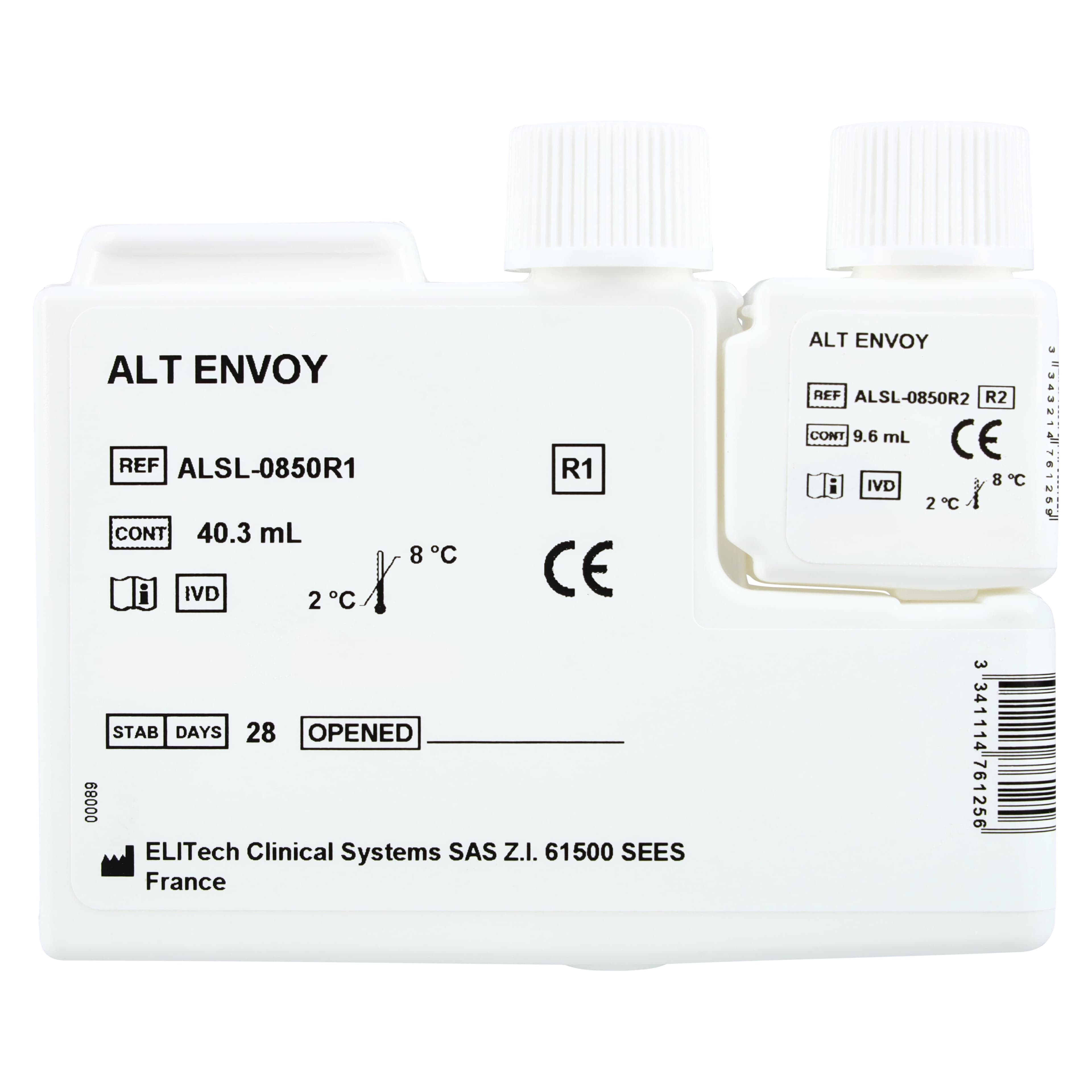 Envoy 500 ALT Alanine Aminotransferase Test Kit, R1: 8x36mL / R2: 8x9mL, 1200 Tests thumbnail 3