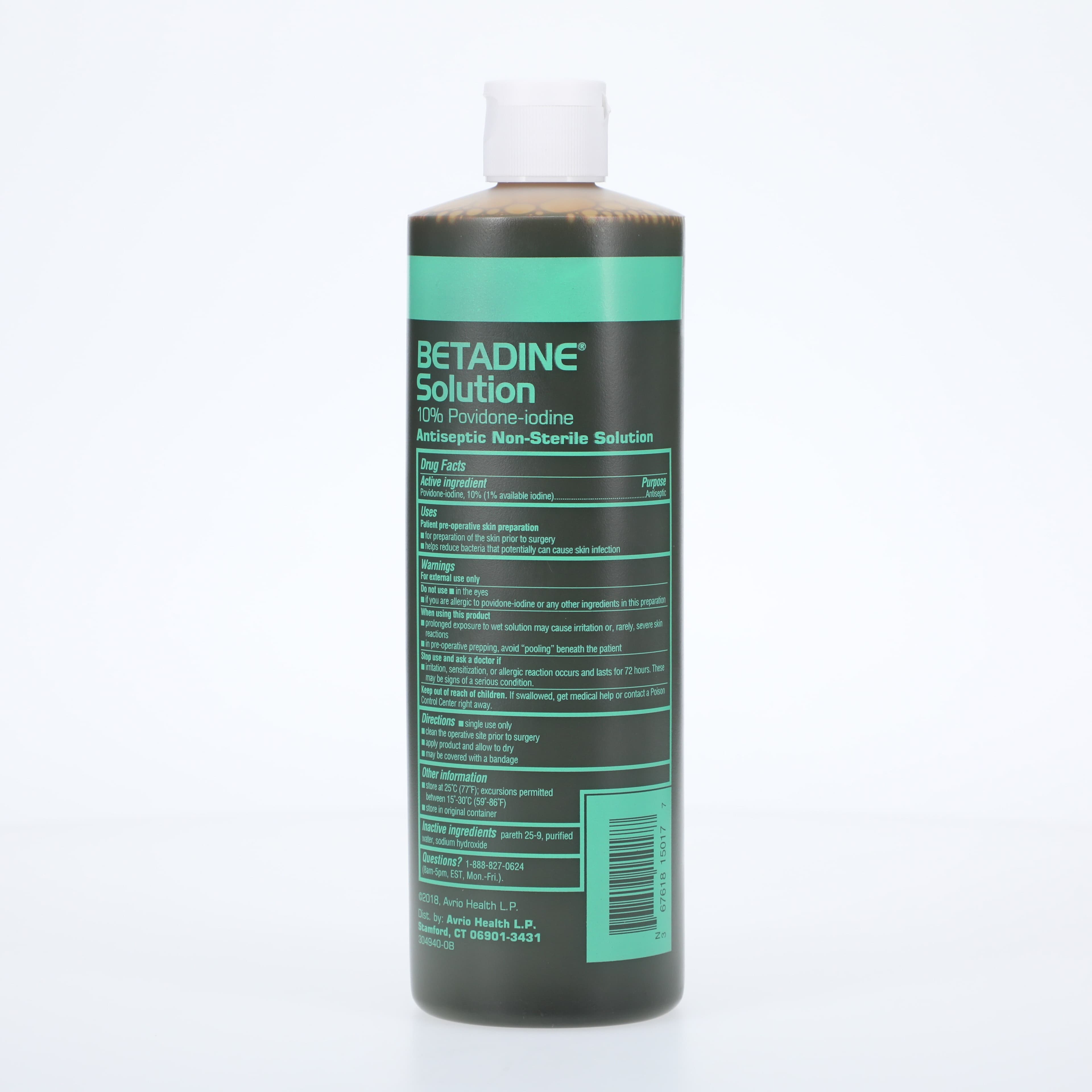 Betadine Solution Flip Top, Povidone Iodine, 16 oz, Brown/White thumbnail 2