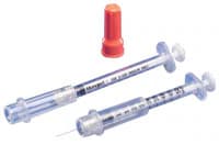 Monoject Insulin Syringe with Safety Shield, 30G x 5/16", 0.5cc, U-100, Orange, 500/Case - Insulin Sfty Syr/Ndl .5CC - Image 1