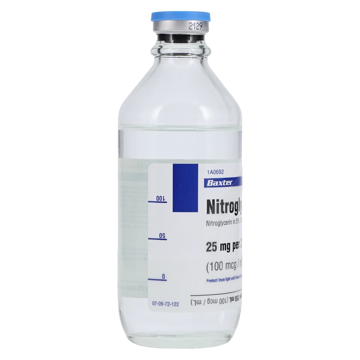 Nitroglycerin in 5% Dextrose Injection, 25 mg/250 mL (100 mcg/mL), 250 mL Bottle, 12/Package thumbnail 2