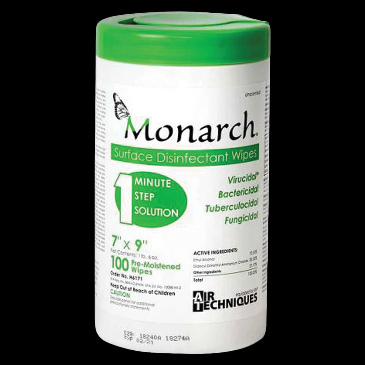 Monarch Surface Disinfectant Wipes, X-Large, 7" x 9", 100/Canister, H6171 - Monarch™ Surface Disinfectant Wipes - 100/Pkg - Image 1