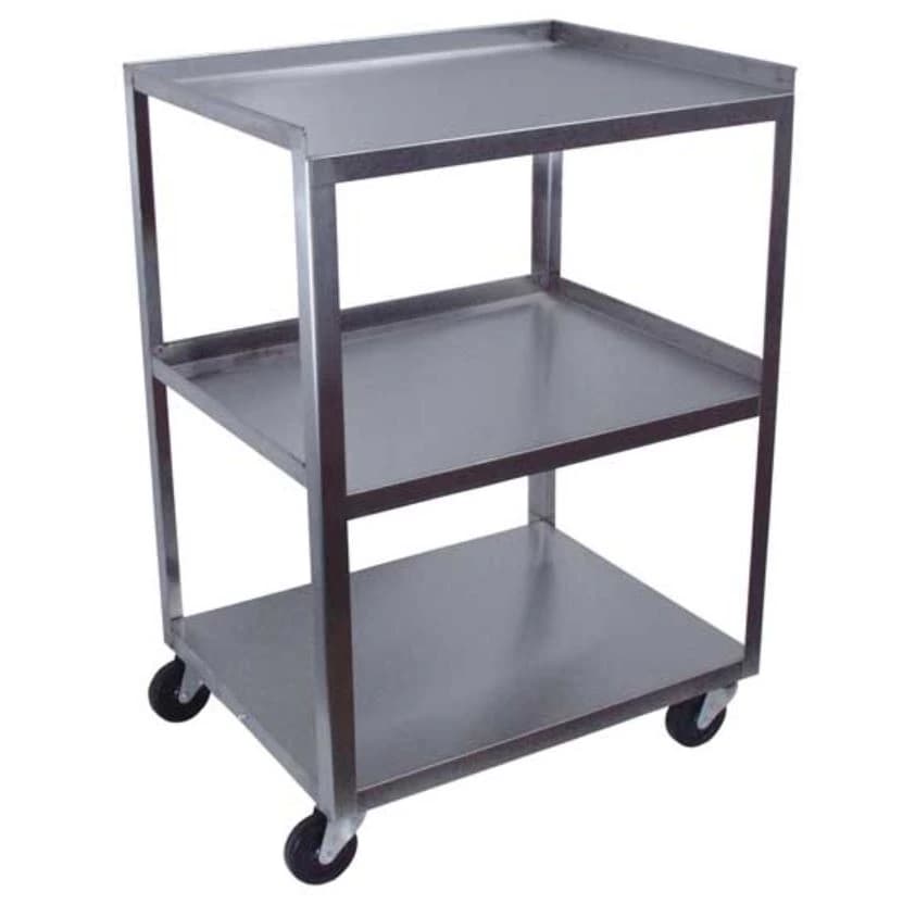 Ideal Medical Stainless Steel 3-Shelf Utility Cart, 16" x 21" x 30" - Cart Stainless 3-Shelf - Image 1