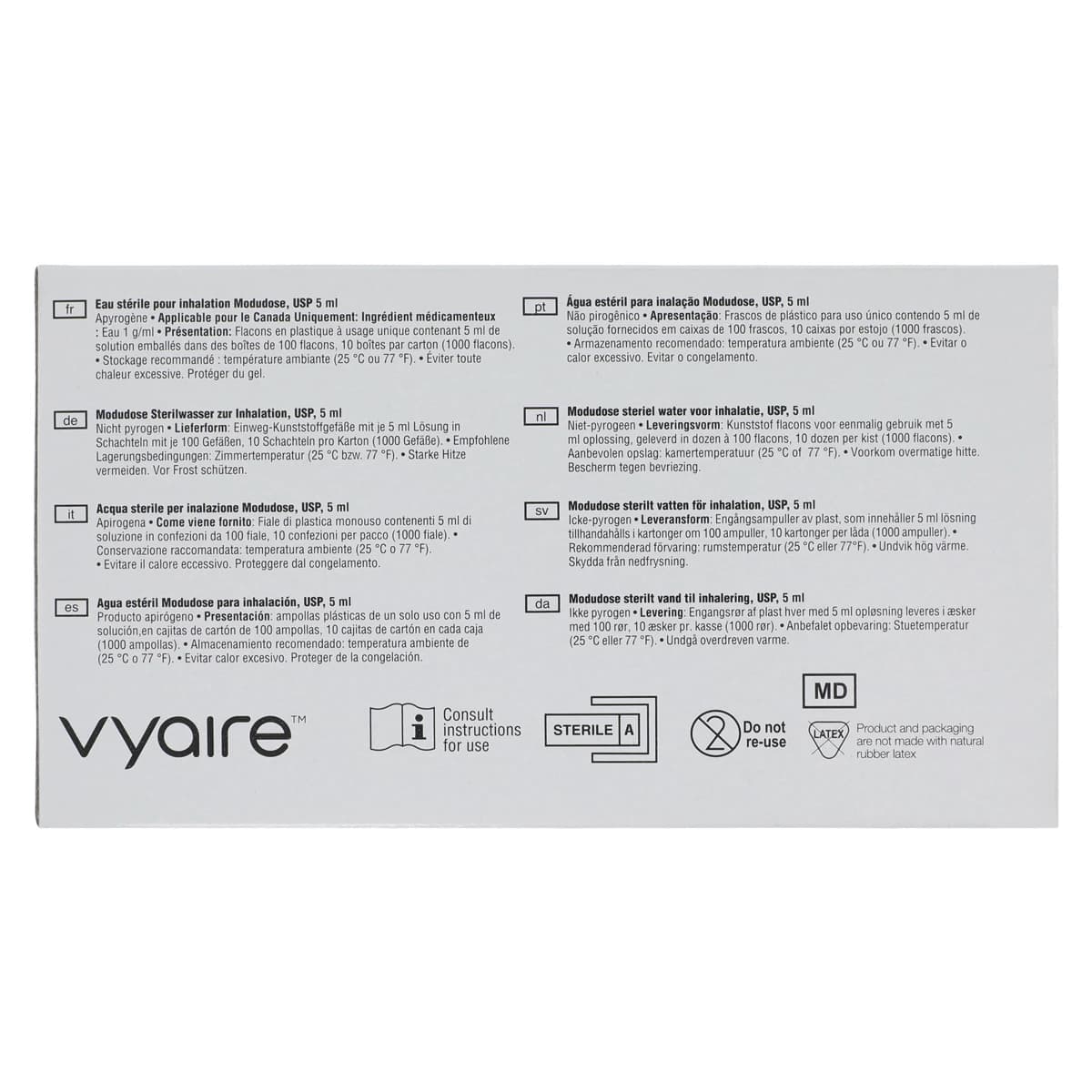 SunMed Water For Inhalation Sterile, 3mL Vials, 100/Box thumbnail 5
