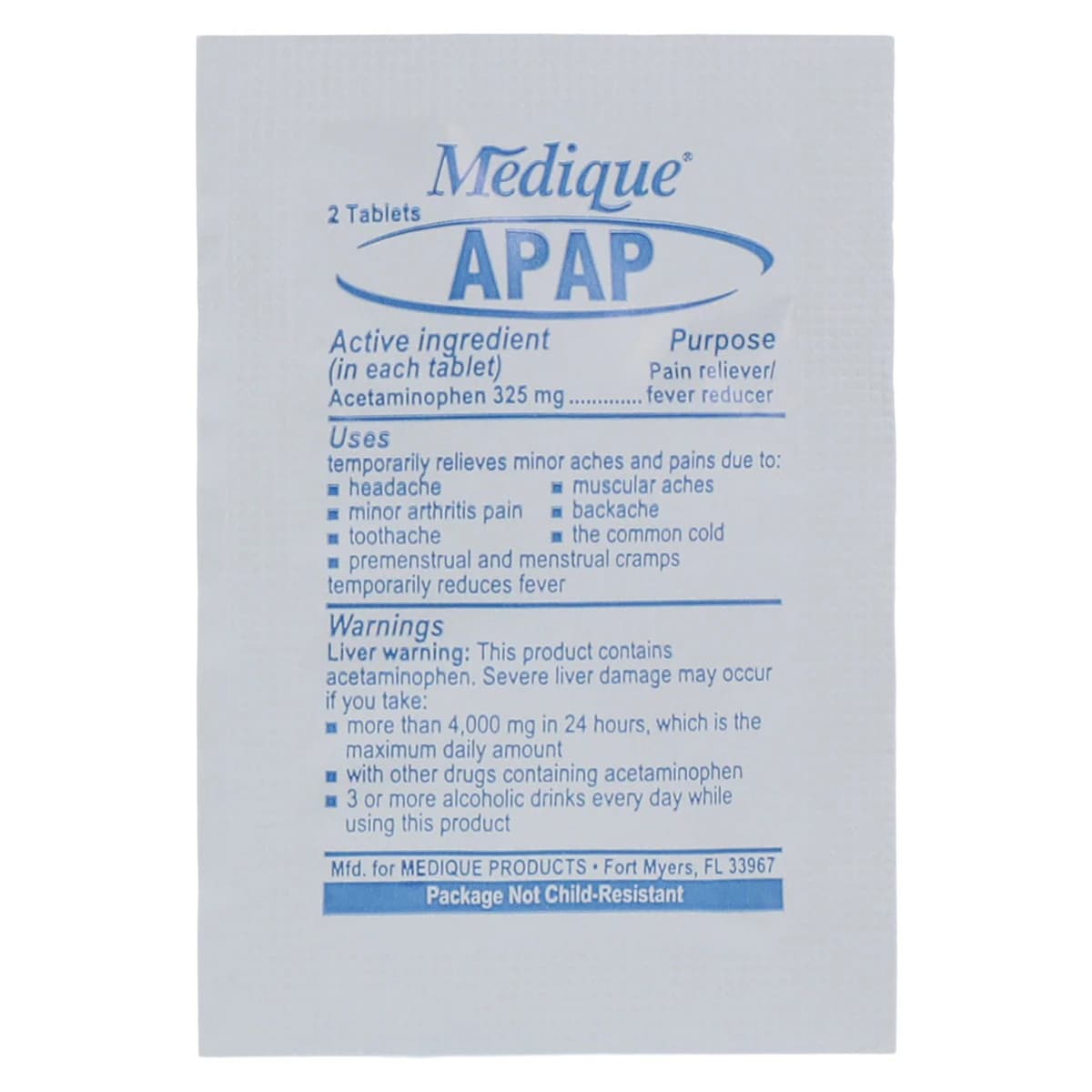 Medique Apap Regular Strength Pain Reliever/Fever Reducer Tablets, 325mg, 150 Count (75x2/Box) thumbnail 3
