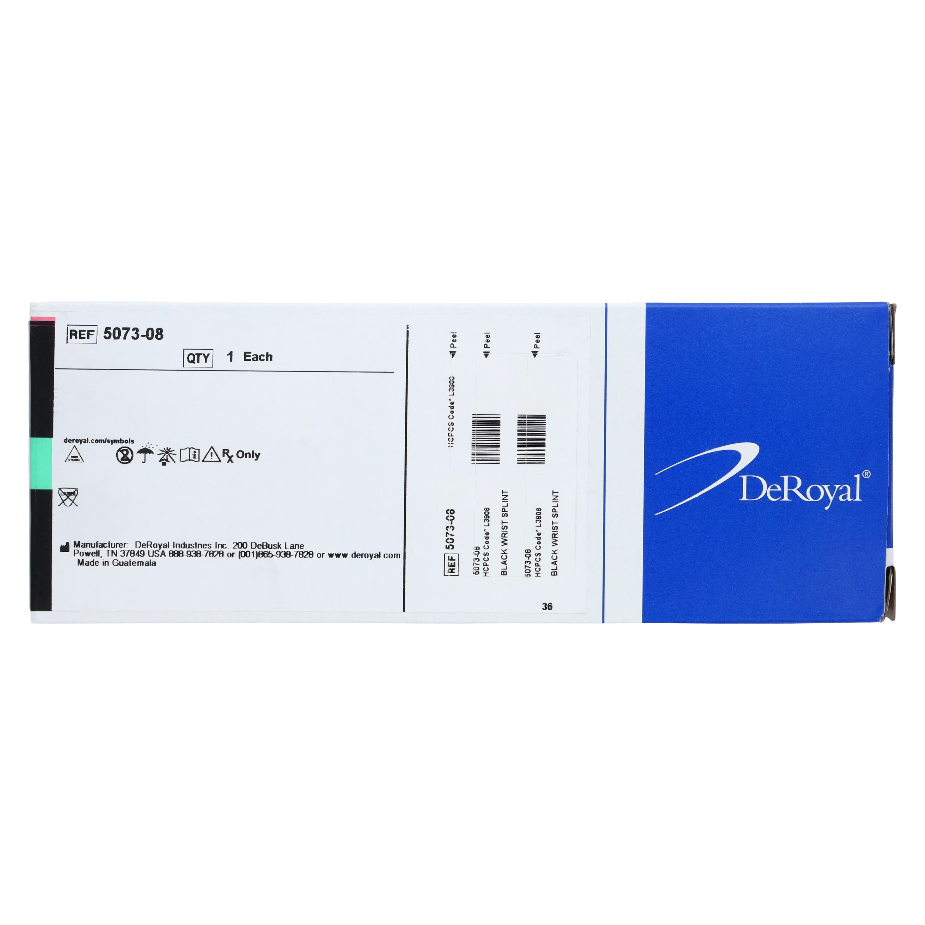 DeRoyal Splint Wrist Left, Adult Foam 8", Size Medium, Black thumbnail 6