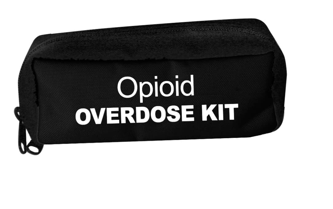 Narcan Emergency Bag, Black Zipper Closure, 7.5x2x3.5" - Narcan Emergency Bag - Image 1