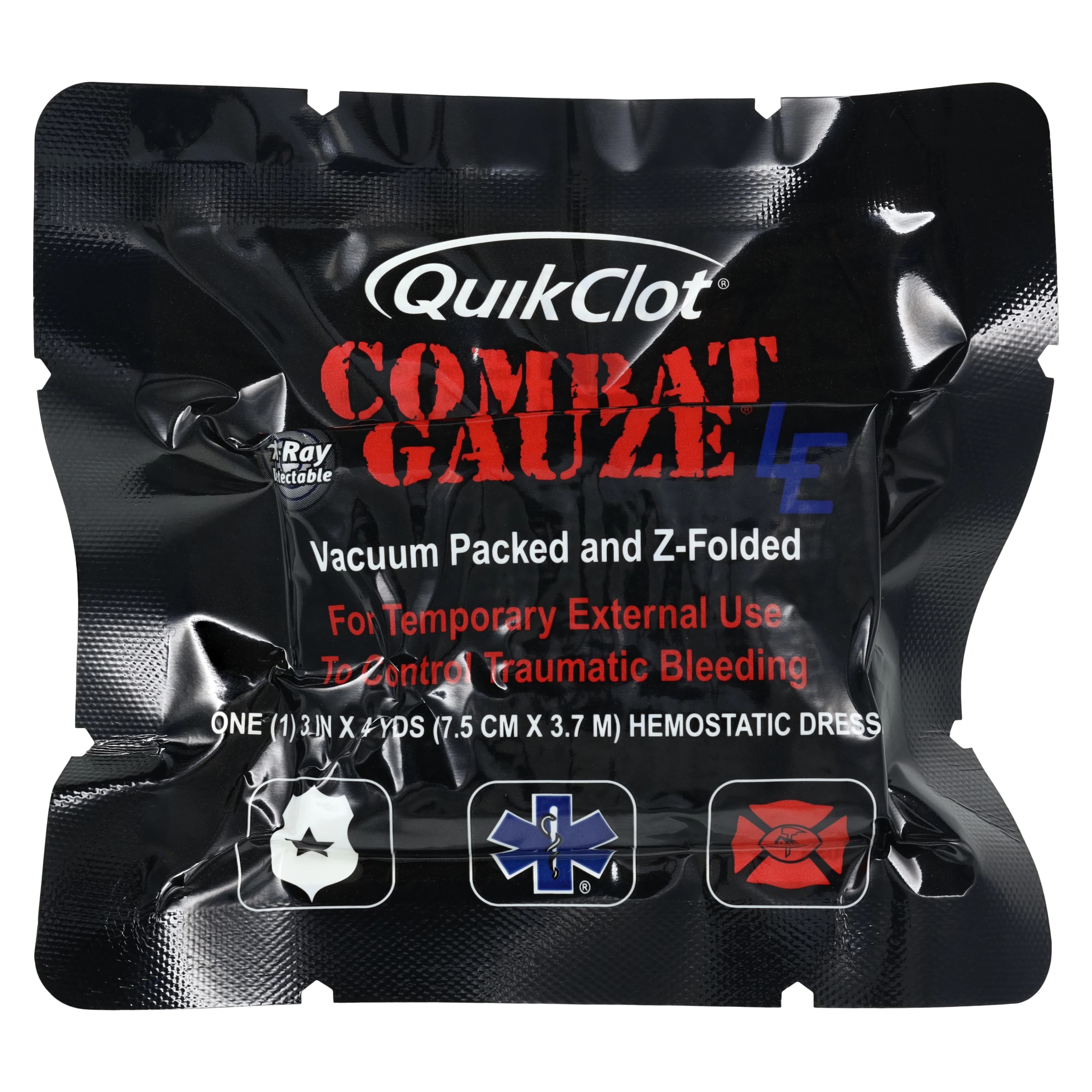 QuikClot Combat Gauze Z-Fold, Hemostatic Dressing, 3 in x 4 yd, Teleflex Medical thumbnail 3