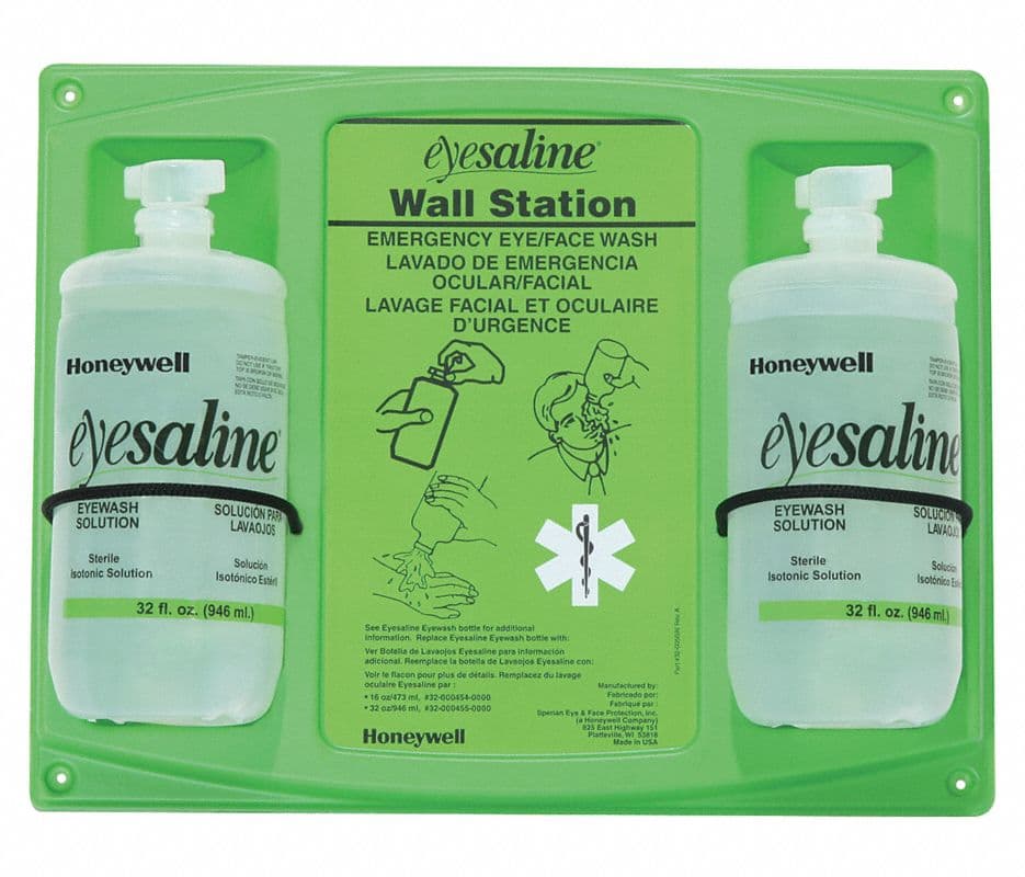Honeywell Eyewash Station, 32 oz Double Bottle, Portable - Eyewash Station 32oz Double - Image 1