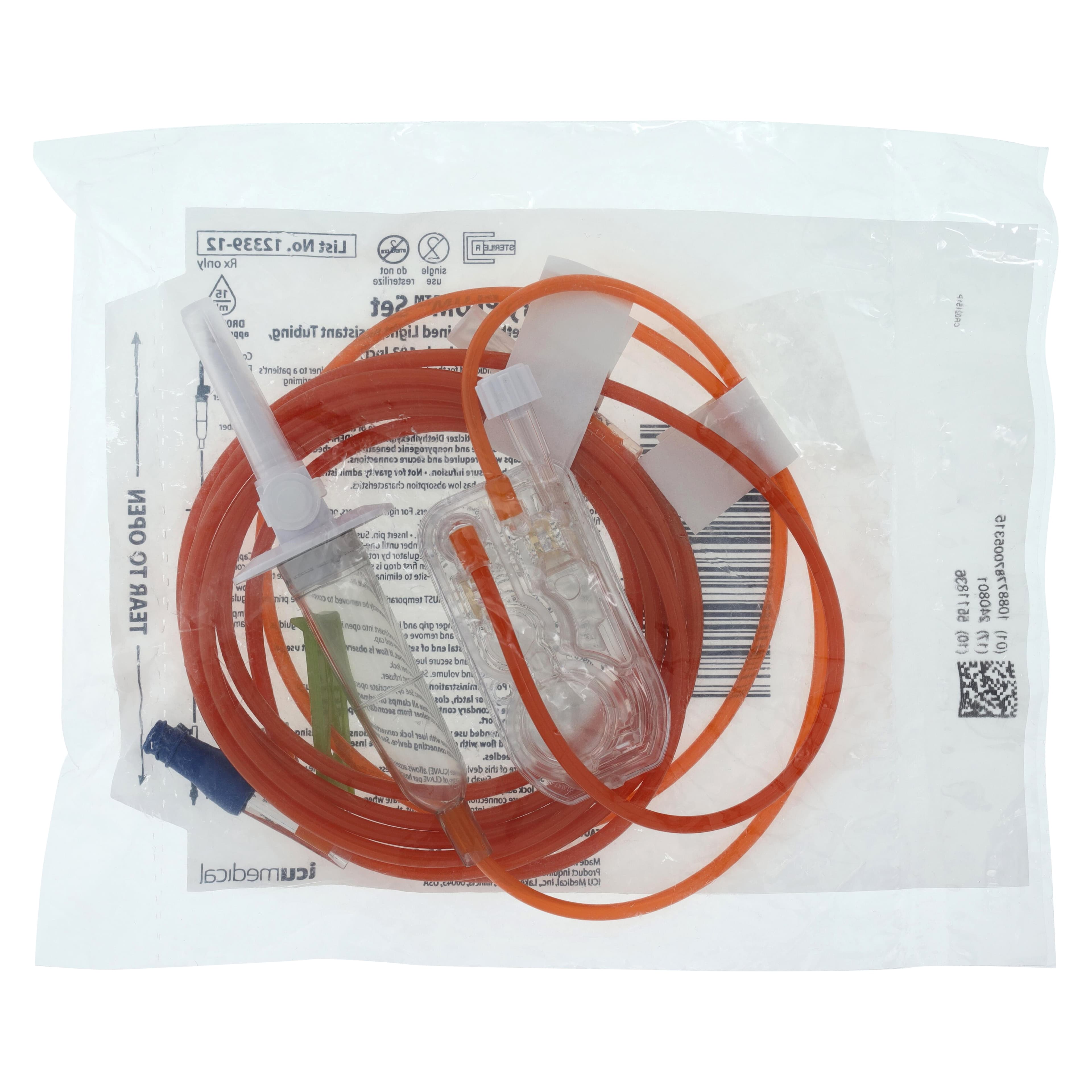 ICU Medical Lifeshield PRM IV PlumSet Administration Set, Y-Injection Site, 15 Drops/mL, Priming Volume 11mL, 103" Tubing, Non-Sterile, Each thumbnail 2