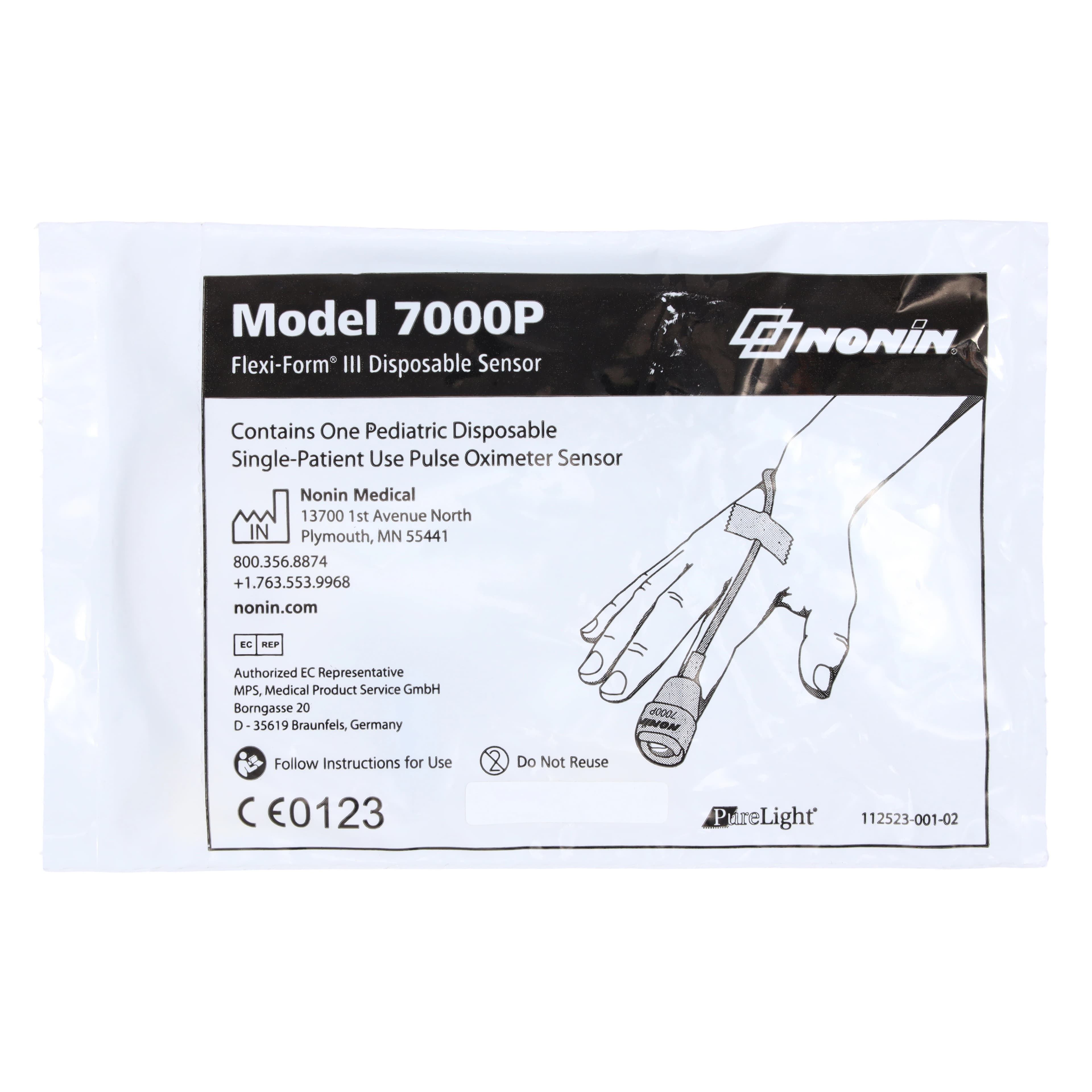 Nonin Medical Flexi-Form III SpO2 Pulse Oximeter Sensor, Pediatric, for 7000P, Each thumbnail 2