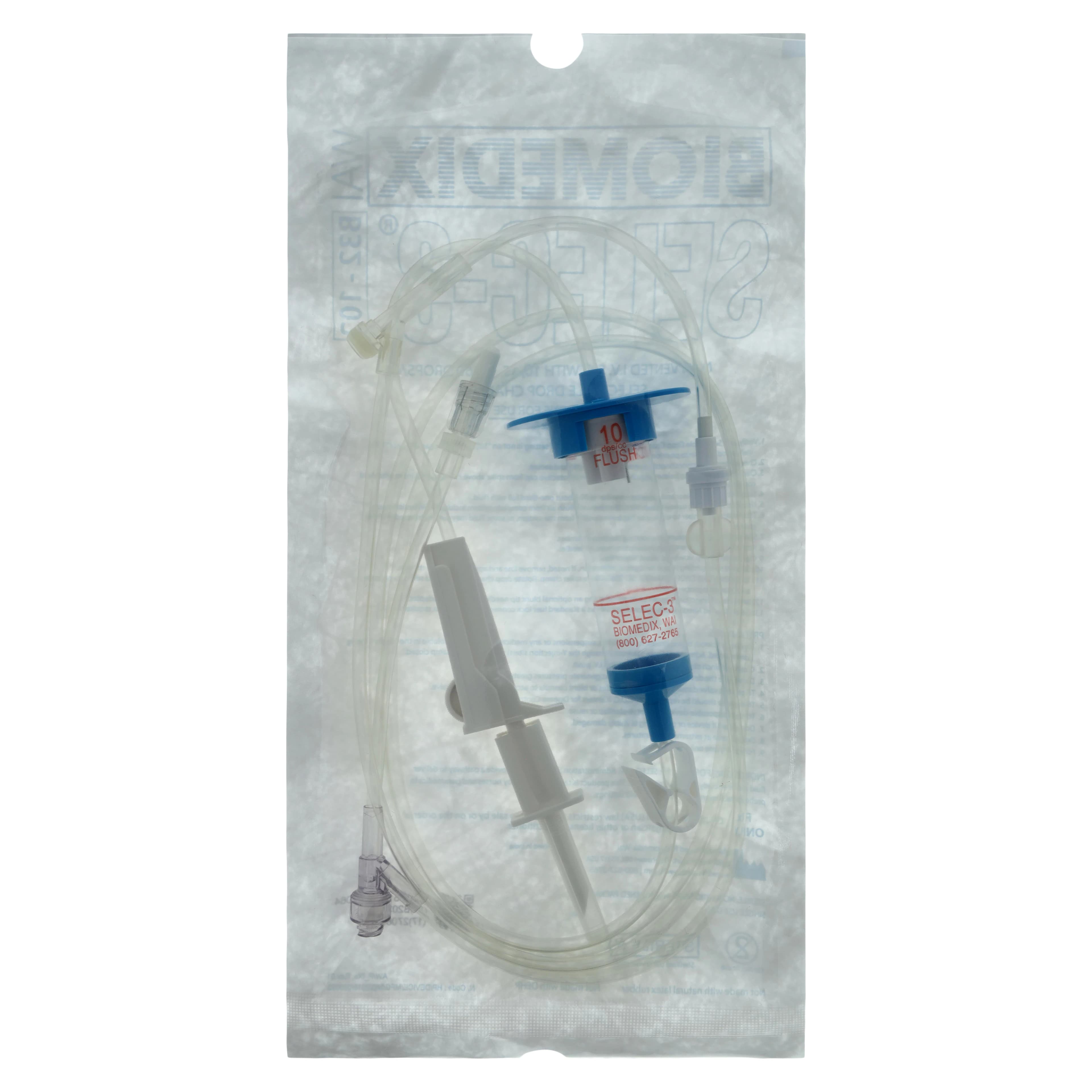 Biomedix Selec-3 IV Administration Set, Needleless Y-Injection Site, Multidrop, 82" Spin-Lock Connector, DEHP-Free, Sterile, Each thumbnail 2