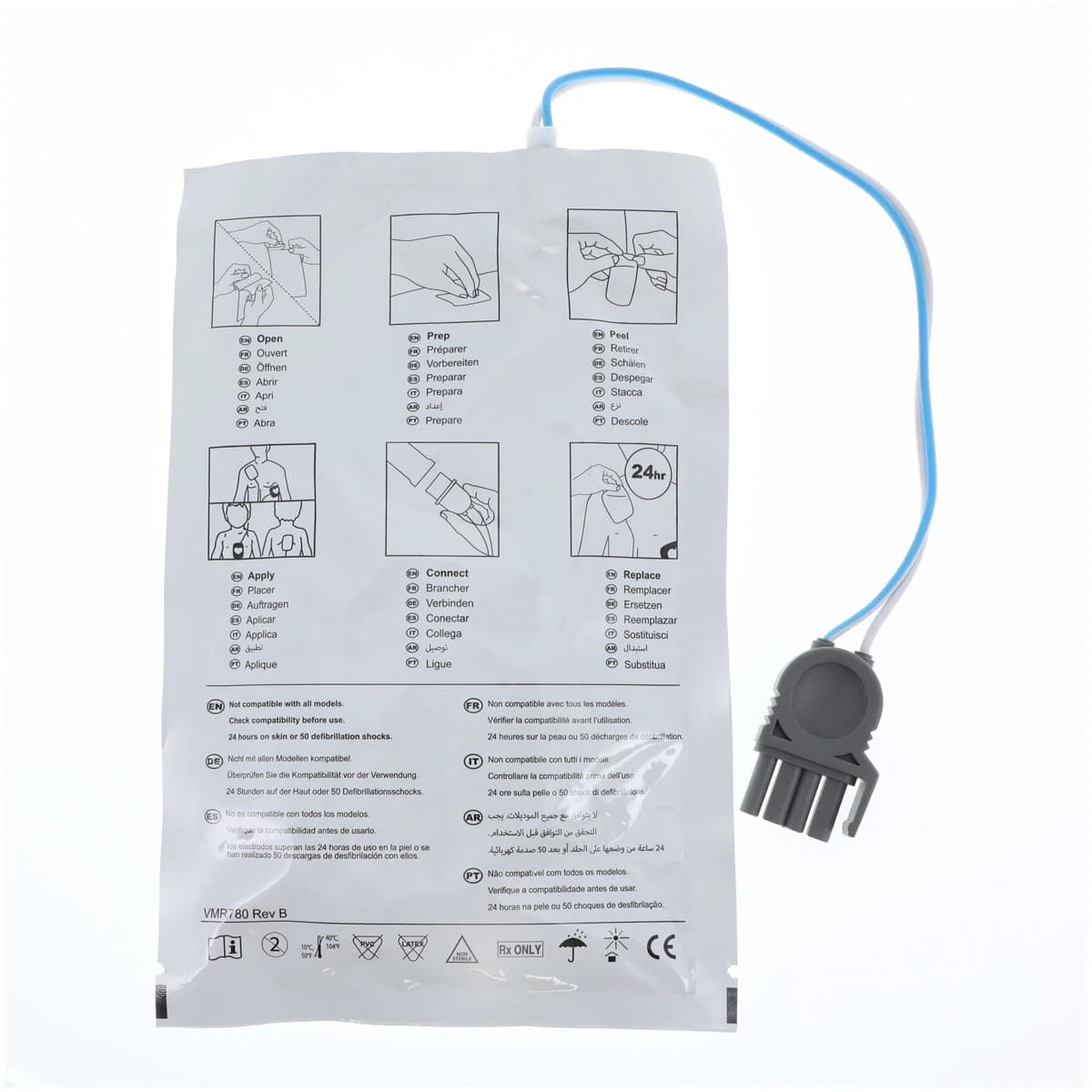 Physio Defibrillator Electrodes, Adult/Child, New Pair (Nissha Medical Technology) thumbnail 2