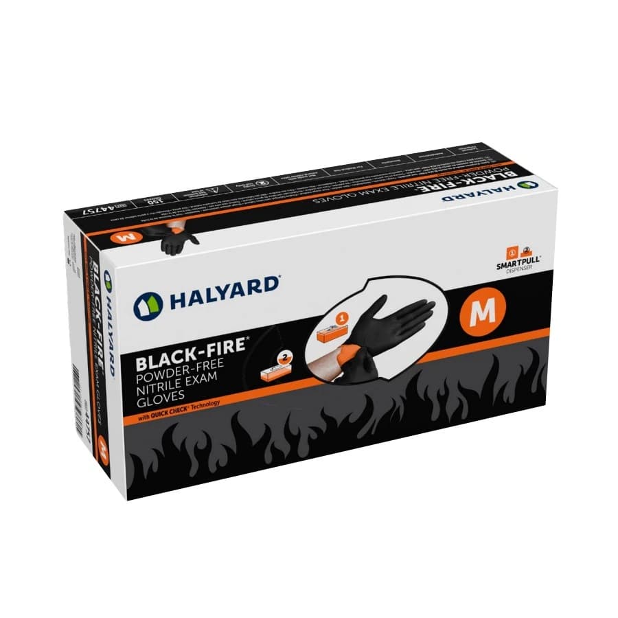 Black-Fire Nitrile Exam Glove, X-Large, Black/Orange, Non-Sterile, 140/Box - Black-Fire Nitrile Exam Glove - Image 1