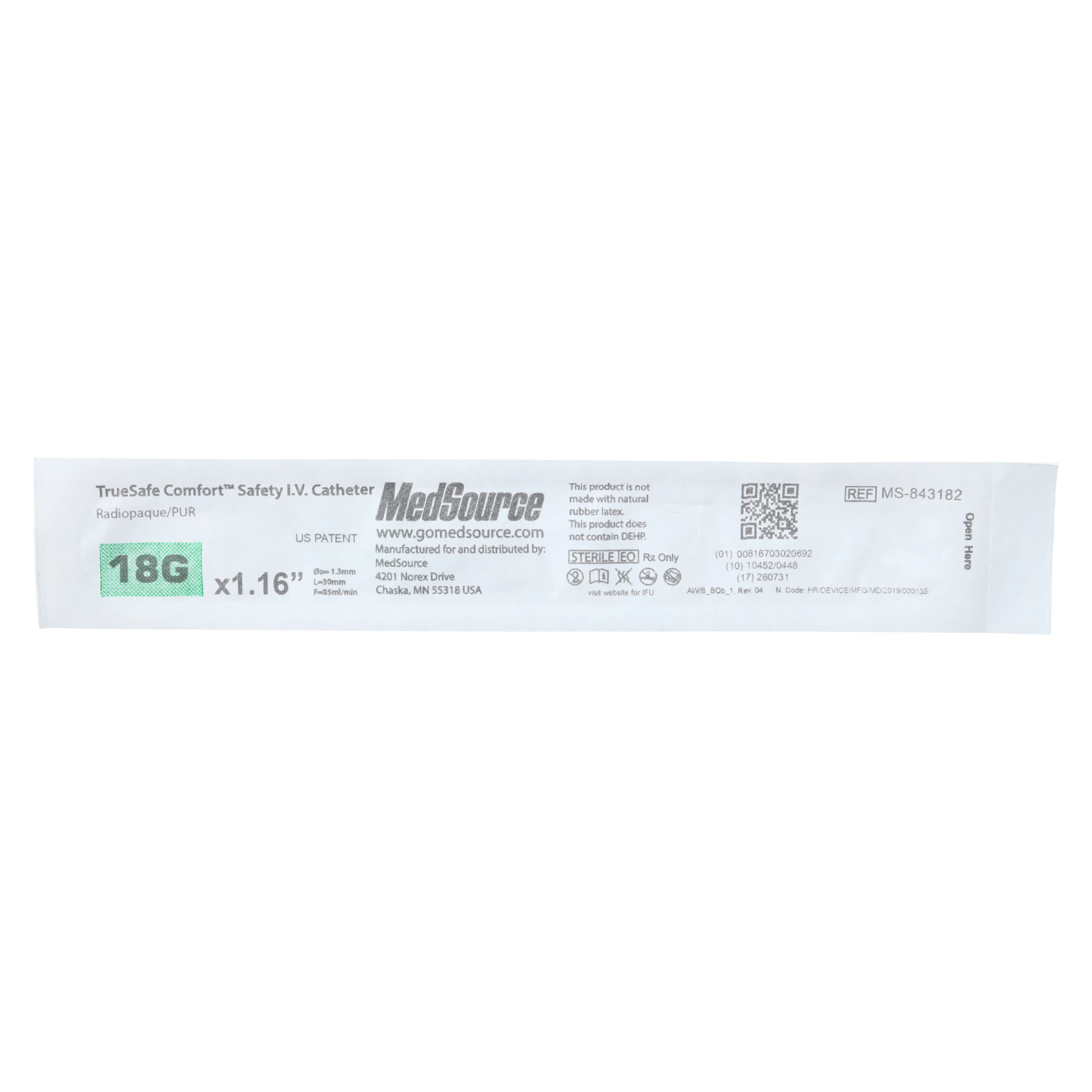 TrueSafe Comfort IV Catheter, 18 Gauge, 1.16" Safety, Each thumbnail 5