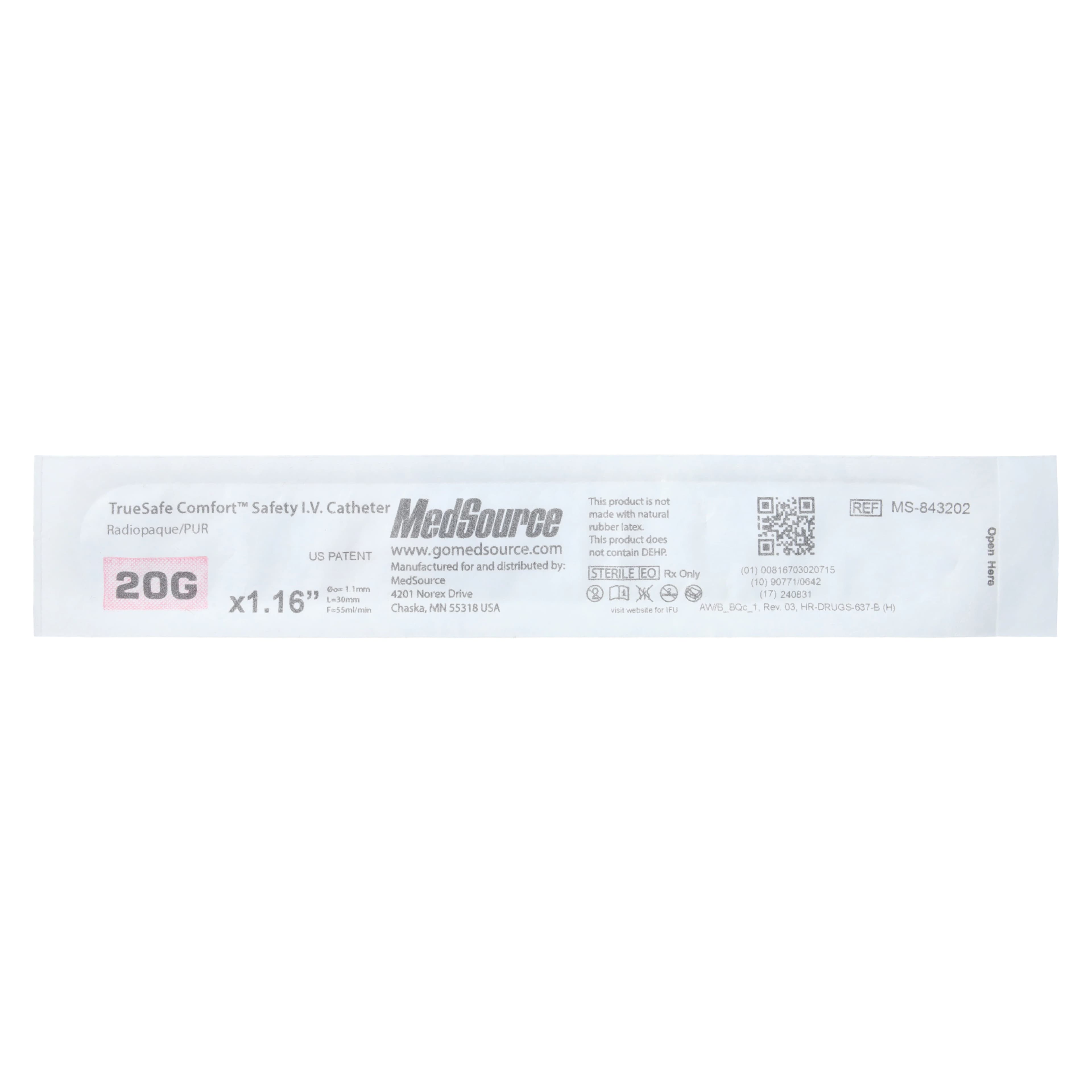 TrueSafe Comfort IV Catheter, 20 Gauge, 1.16" Safety, Each thumbnail 5