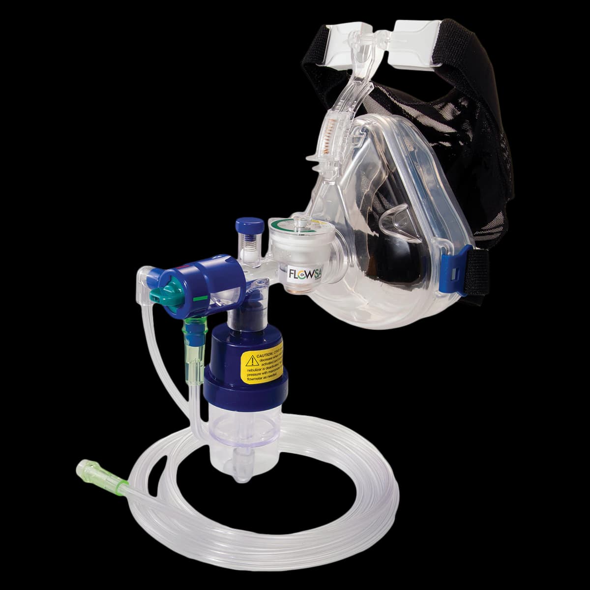 Mercury Medical Flow-Safe II EZ CPAP Mask System with Ports and EZflow MAX Nebulizer, Each - Flowsafe II EZ CPAP w/Med Mask - Image 1