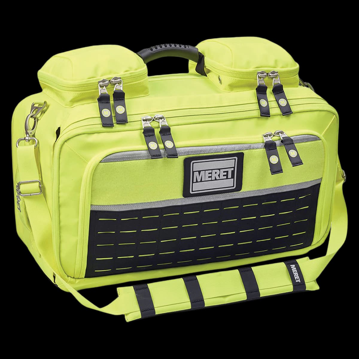 Meret Omni Pro High Visibility BLS/ALS Bag, 15x22x9.5", Green, SolidGrip Handle/Shoulder Strap - Omni Pro High Visicc Bag - Image 1