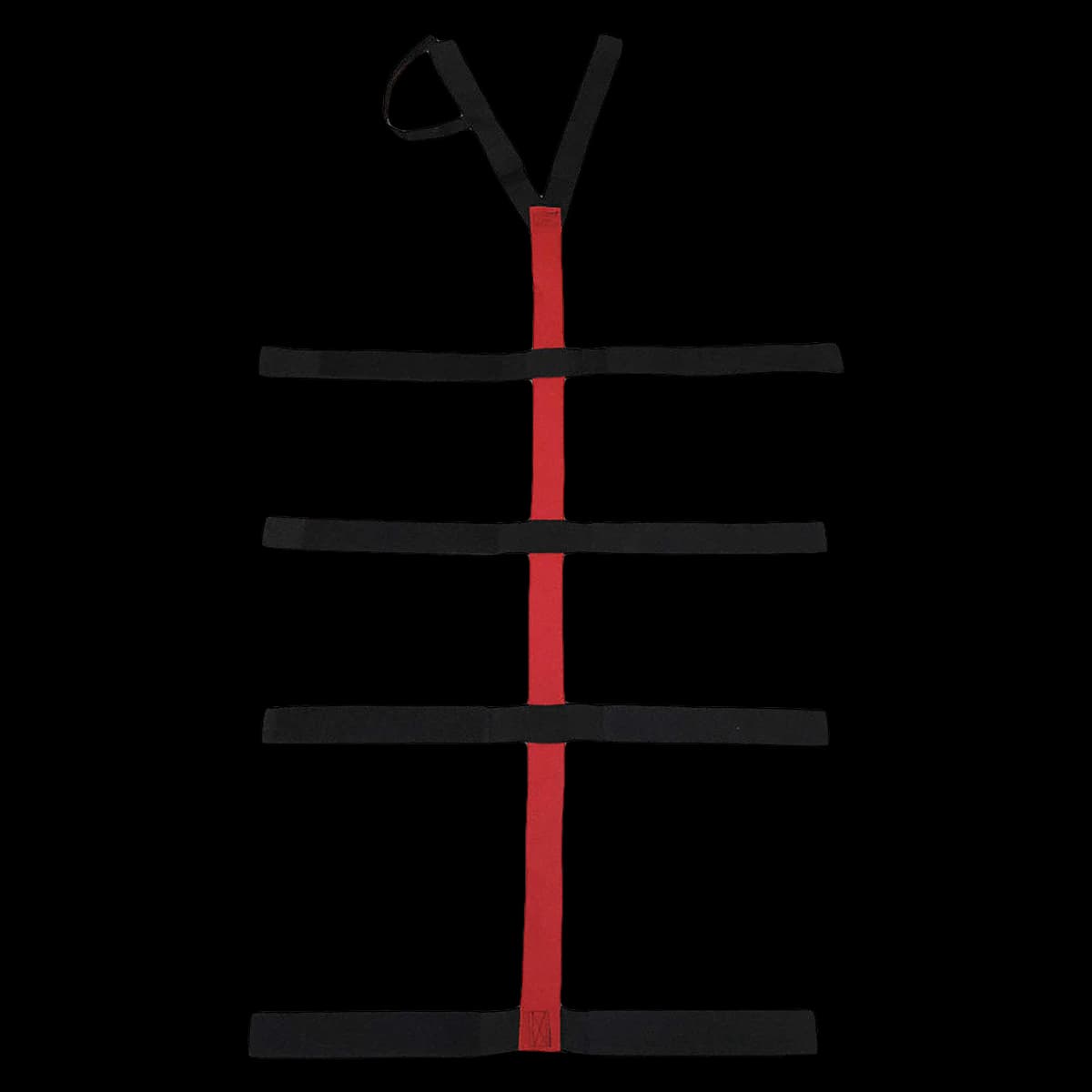 Y Body Restraint Strap System, Polyester Hook and Loop, Black/Red - Y Body Poly BK/RD - Image 1