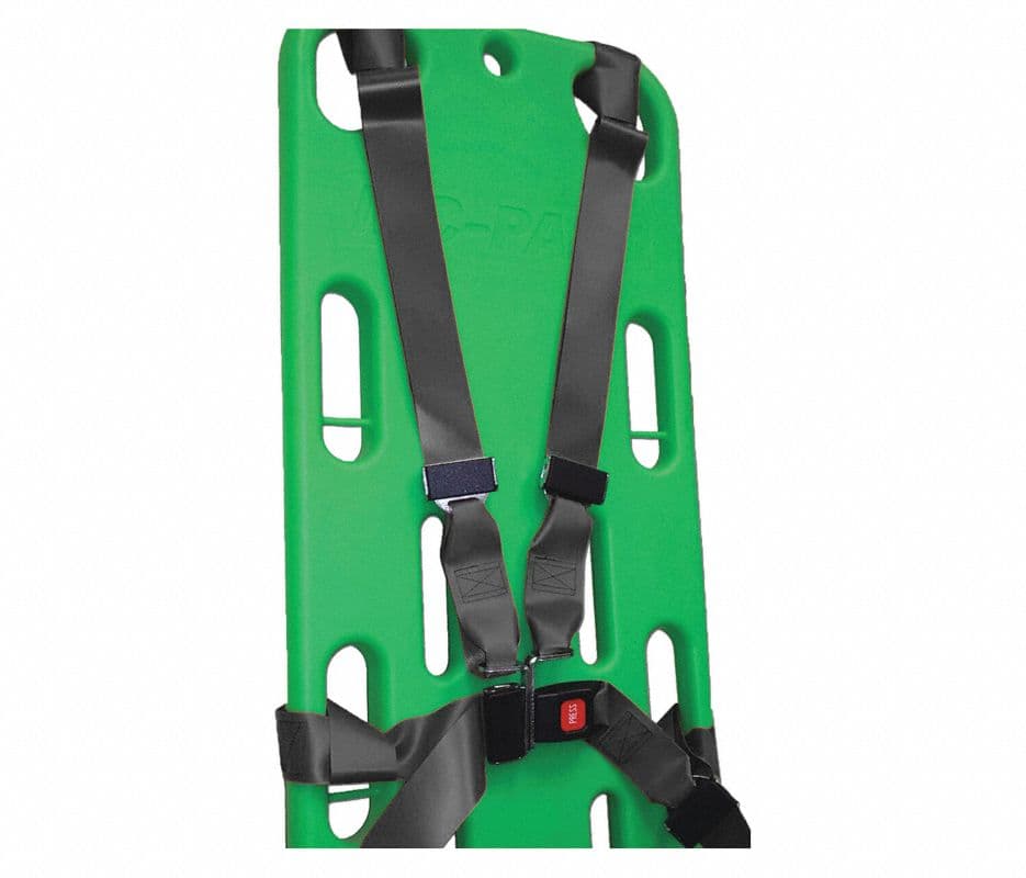 Vinyl Chest Restraint Strap, 4-Point Harness with Push Button Buckle, 7' Lap Strap, Black - VinylChest Rest7'Lap StpBK - Image 1