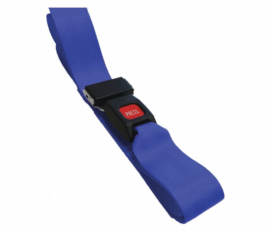 Nylon Patient Restraint Strap with Metal Buckle, 9 ft, Blue, Each - Nylon MPB 9' 1 pc BL - Image 1