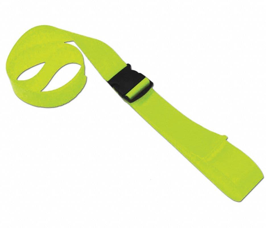 Bio G1 Patient Restraint Strap, Polyester, 2-Piece, Plastic Buckle, 7 ft, Yellow, Each - Bio G1 PSR 7' 2 pc YL - Image 1
