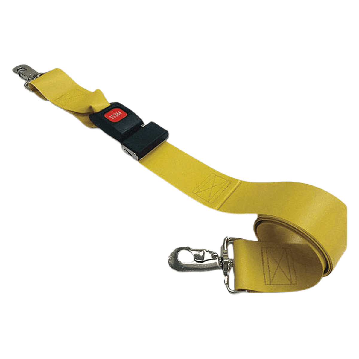 Vinyl Strap with Metal Buckle, 9 ft, 2-Piece, Yellow (Dick Medical Supply) - Vinyl MB SSC 9' 2 pc YL - Image 1
