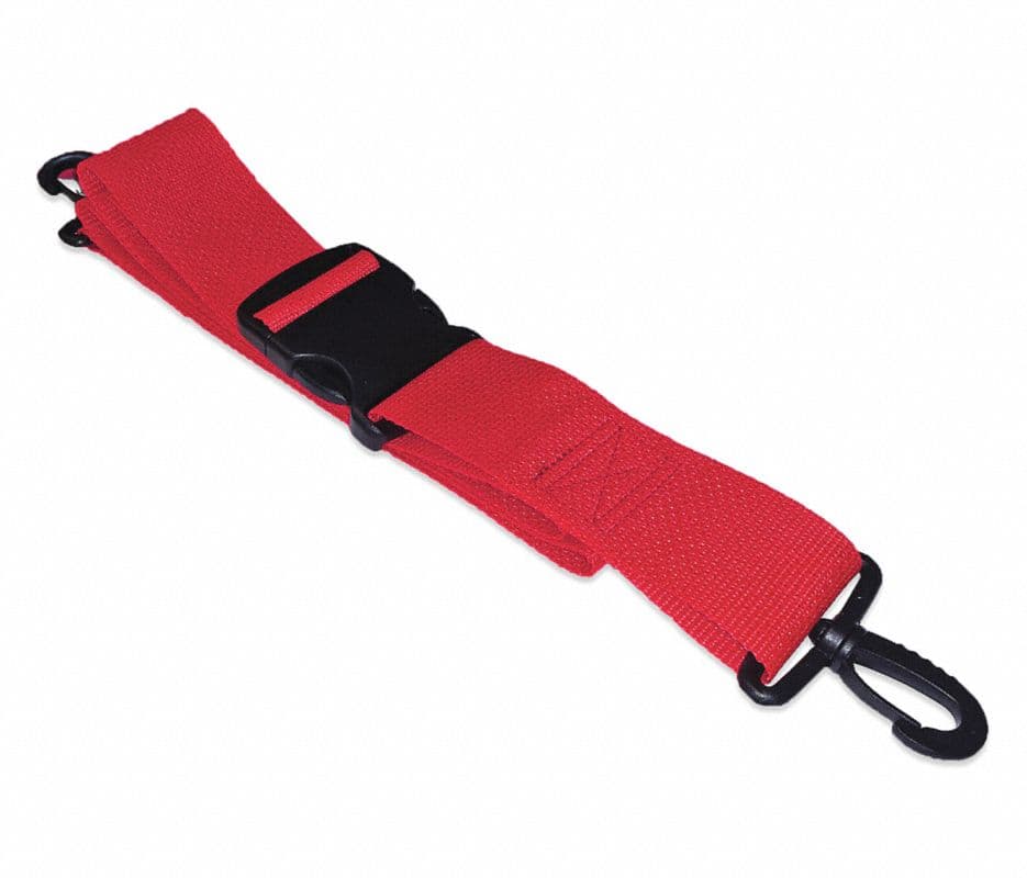Polypropylene Restraint Strap, 2-Piece, Plastic Buckle, Plastic Swivel Speed Clip, 7 ft, Red, Each - Poly PSR PSSC 7' 2 pc RD - Image 1