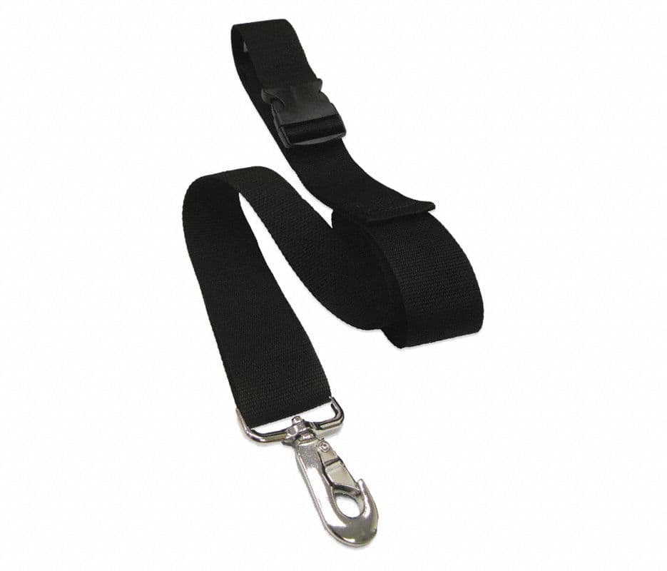 Polypropylene Restraint Strap, 2-Piece, Plastic Buckle, Metal Swivel Speed Clips, 7 ft, Black - Poly PSR SSC 7' 2 pc BK - Image 1