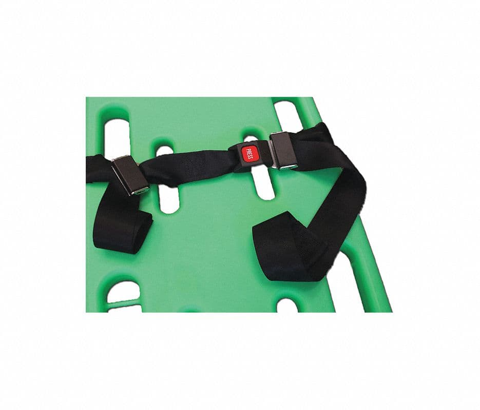 Nylon Chest Restraint Strap, 7 ft, Black, Metal Push Button Buckle, Loop Lock Ends - Nylon Chest Res tLap Stp 7'BK - Image 1