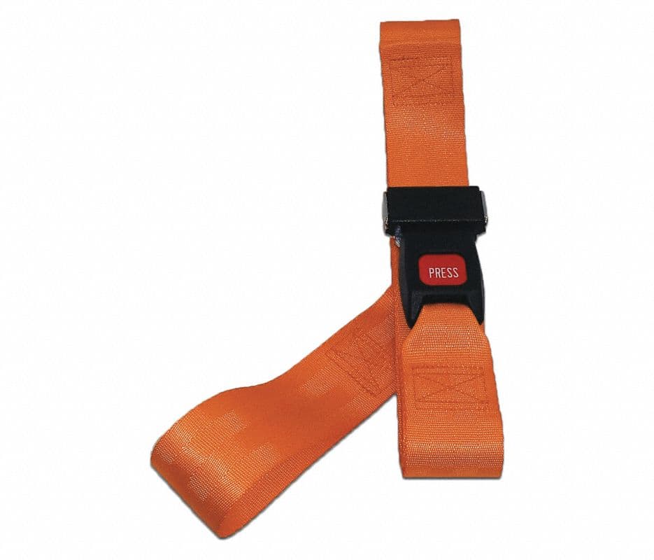 Nylon Restraint Strap, 2-Piece with Metal Push Button Buckle and Loop Lock Ends, 9 ft, Each - Nylon MPB Loops 9' 2pc OR - Image 1