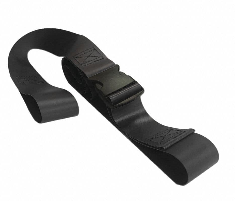 Vinyl Patient Safety Restraint Strap, 2-Piece with Plastic Buckle and Loop Lock Ends, 7 ft, Black - Vinyl PSR Loops 7' 2pc BK - Image 1