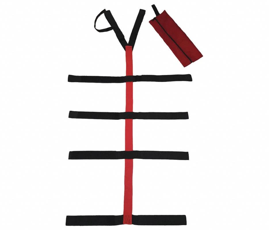 Y Body Poly Restraint Strap System, Red/Black with Carry Case - Y Body Poly RD/BK w/Carry Case - Image 1