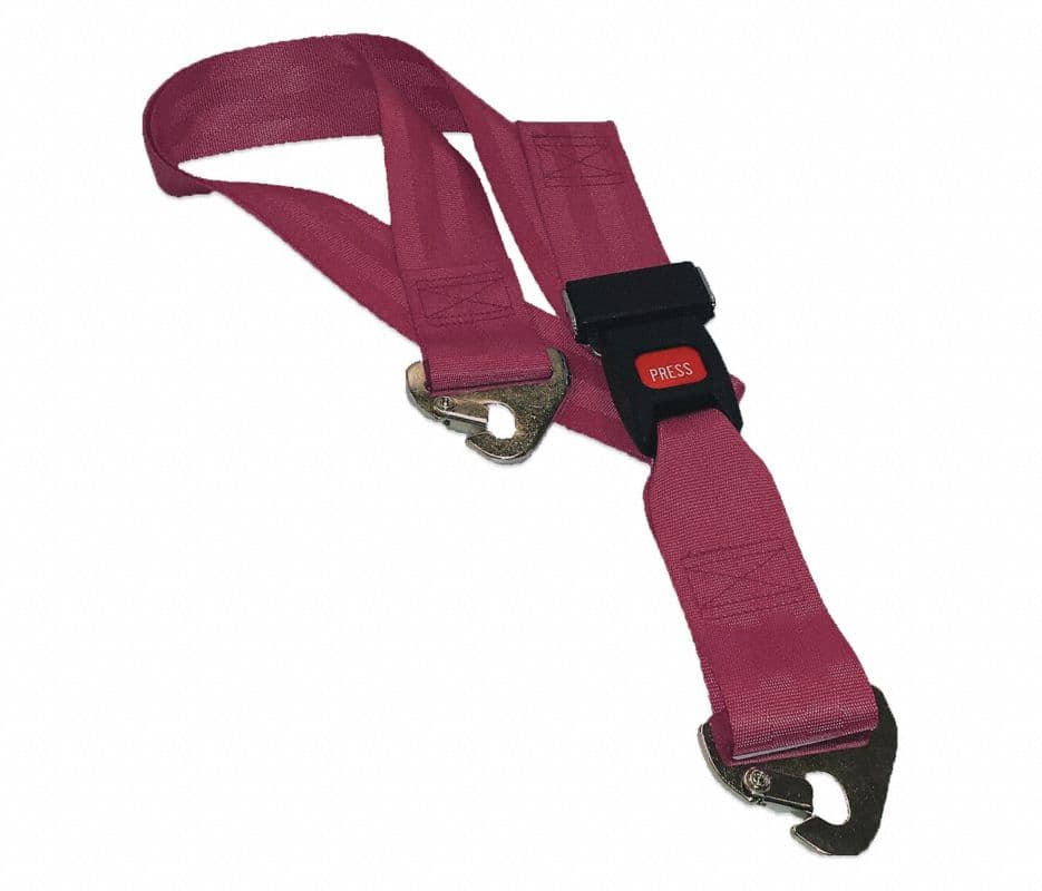 Nylon Patient Restraint Strap with Metal Buckle, 5 ft, 2-Piece, Adjustable (Dick Medical Supply) - Nylon MPB NSSC 5' 2 pc MA - Image 1