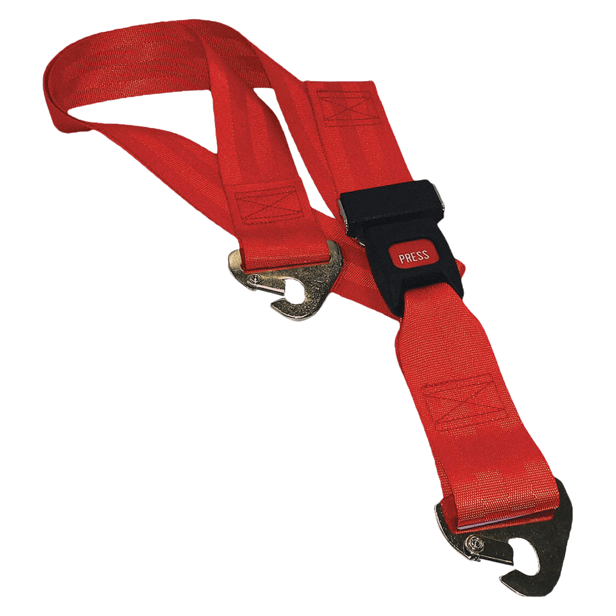 Nylon Strap with Metal Buckle, 5 ft, 2-Piece, Red (Dick Medical Supply) - Nylon MPB NSSC 5' 2 pc RD - Image 1