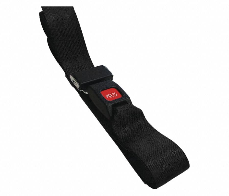 Nylon Patient Restraint Strap with Metal Buckle, 7 ft, Black, 1 Each - Nylon MPB 7' 1 pc BK - Image 1