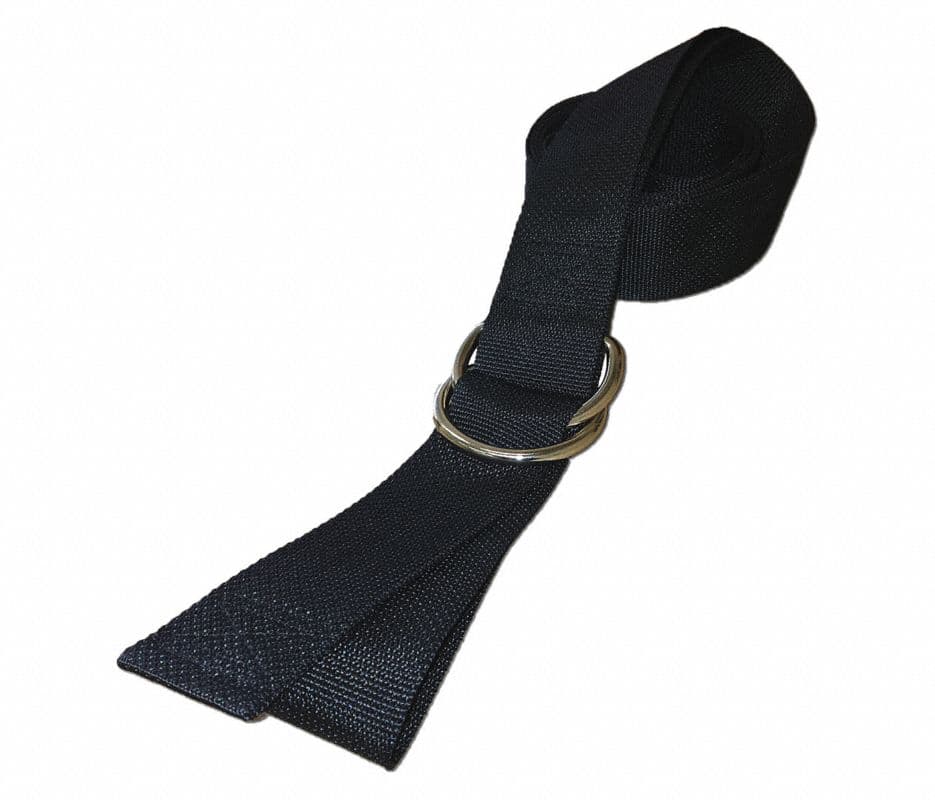 Polypropylene Double D-Ring Restraint Strap, 8 ft, Black, 1 Each - Poly MDDRING 8' 1 pc BK - Image 1