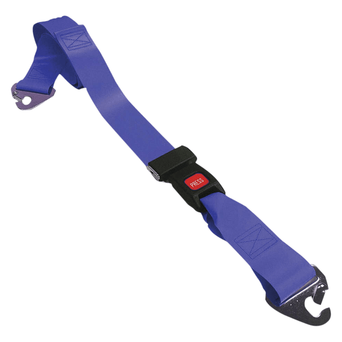 Vinyl Restraint Strap with Metal Buckle and Fixed Speed Clip, 7 ft, 2-Piece, Blue (Dick Medical Supply) - Vinyl MPB NSSC 7' 2 pc BL - Image 1